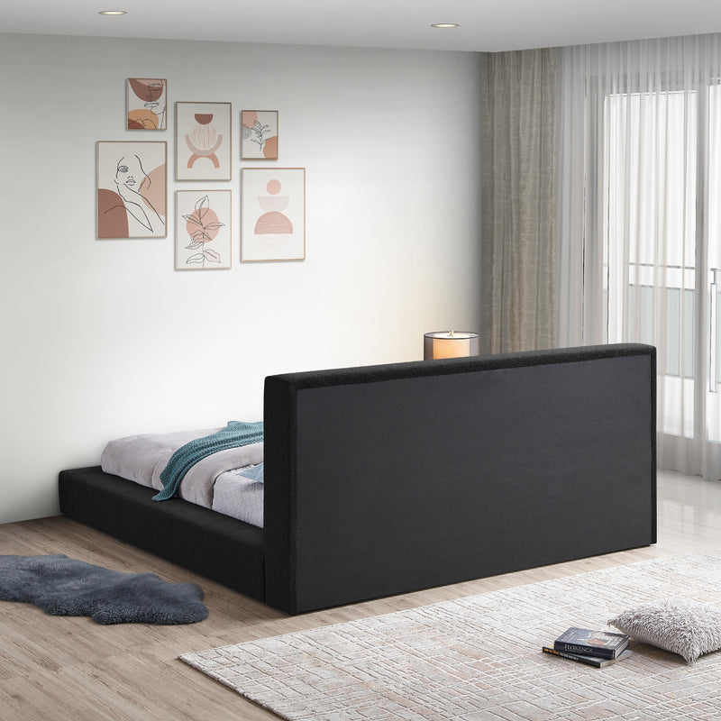 Meridian Terra Black Boucle Fabric Full Bed IMAGE 6