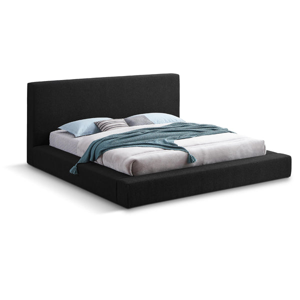Meridian Terra Black Boucle Fabric King Bed IMAGE 1