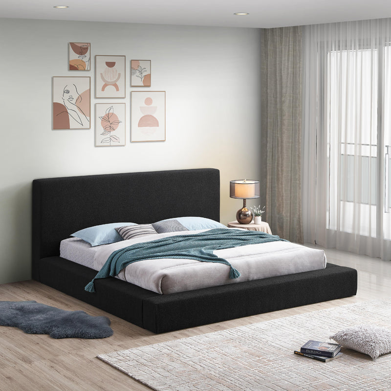 Meridian Terra Black Boucle Fabric King Bed IMAGE 2