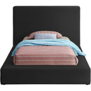 Meridian Terra Black Boucle Fabric Twin Bed IMAGE 3