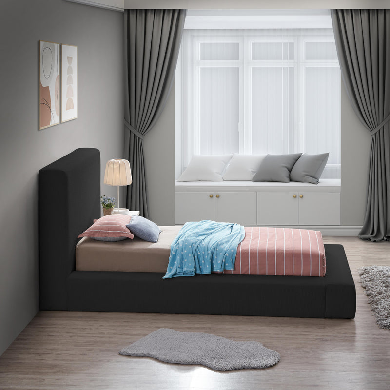 Meridian Terra Black Boucle Fabric Twin Bed IMAGE 5