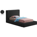 Meridian Terra Black Boucle Fabric Twin Bed IMAGE 8