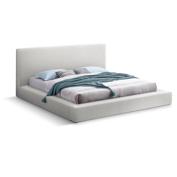 Meridian Terra Cream Boucle Fabric King Bed IMAGE 1