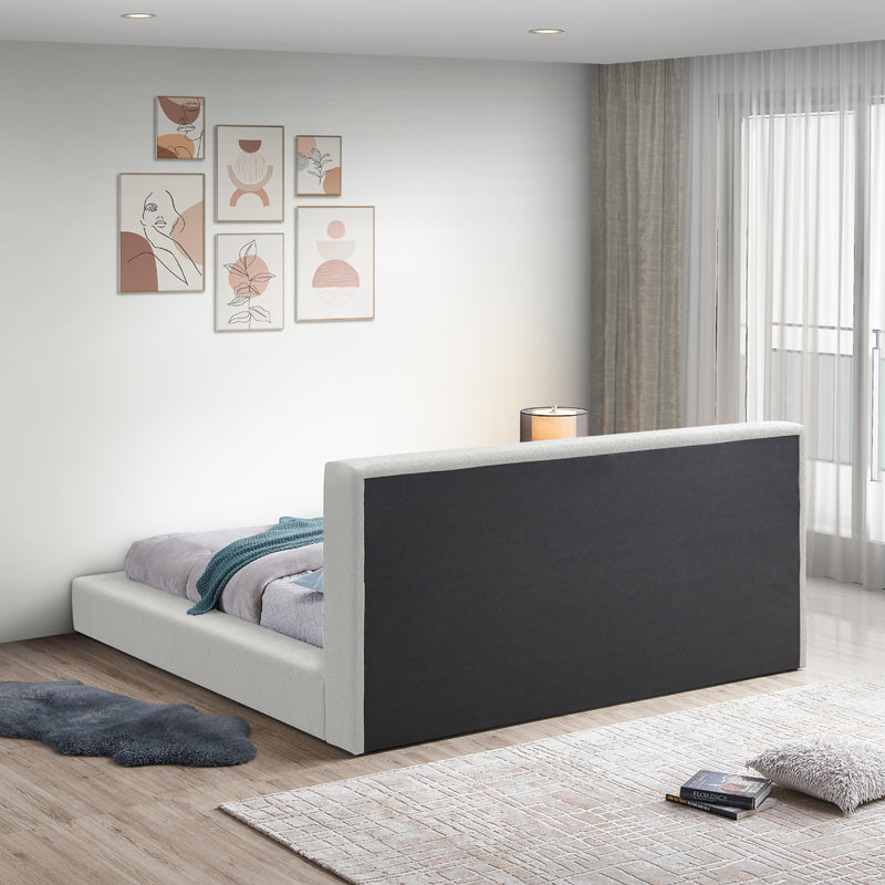 Meridian Terra Cream Boucle Fabric King Bed IMAGE 6