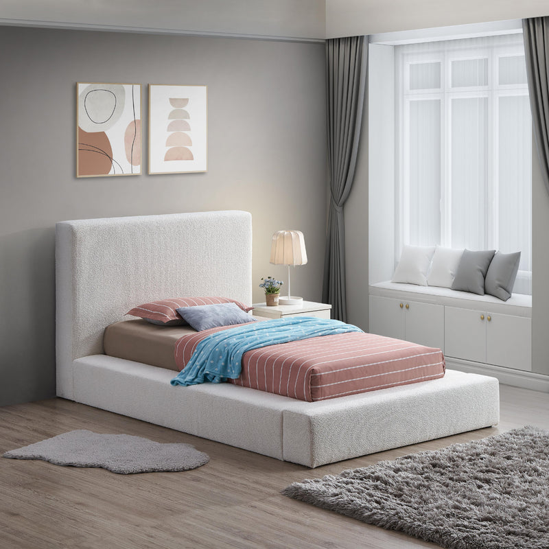 Meridian Terra Cream Boucle Fabric Twin Bed IMAGE 2