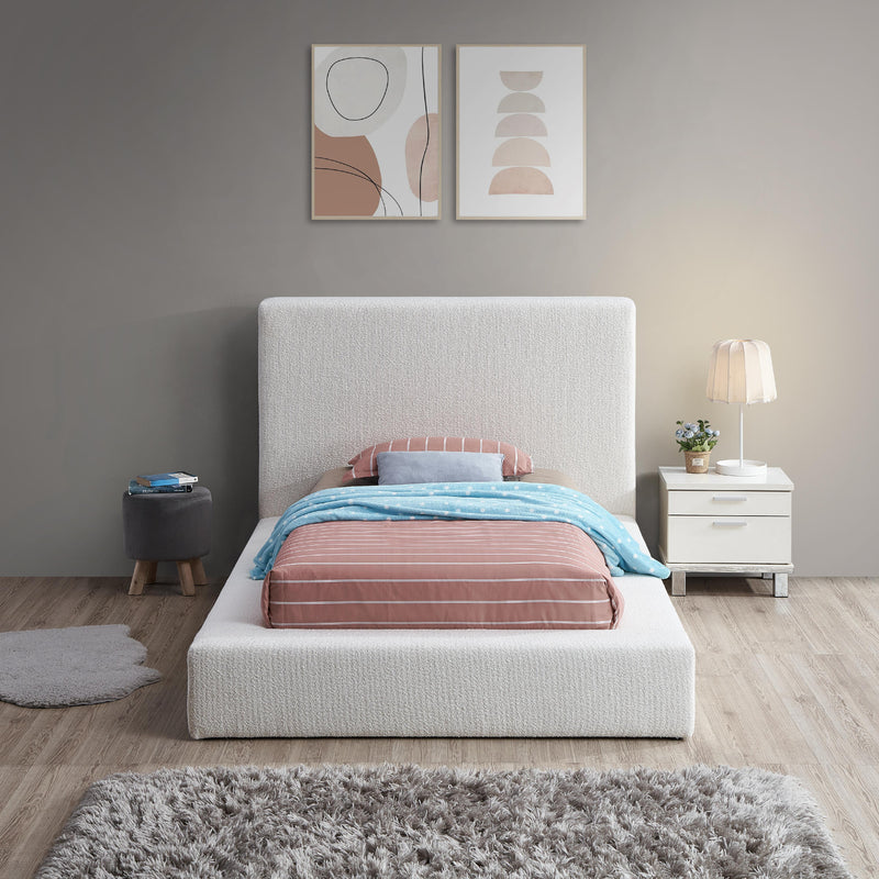 Meridian Terra Cream Boucle Fabric Twin Bed IMAGE 4