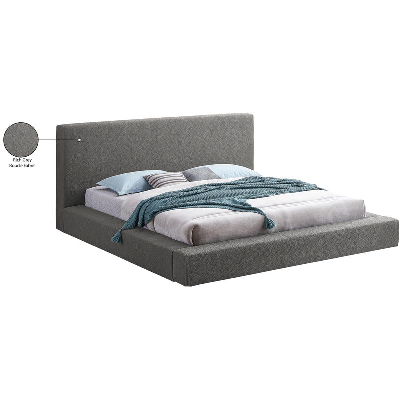 Meridian Terra Grey Boucle Fabric Queen Bed IMAGE 9