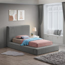 Meridian Terra Grey Boucle Fabric Twin Bed IMAGE 2