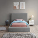 Meridian Terra Grey Boucle Fabric Twin Bed IMAGE 4