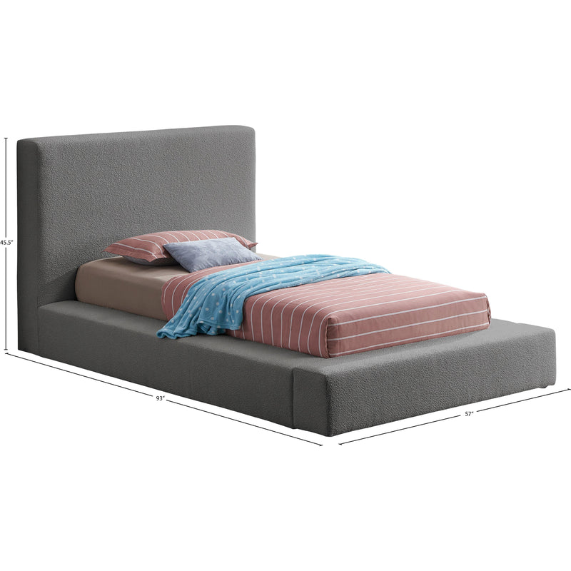 Meridian Terra Grey Boucle Fabric Twin Bed IMAGE 8