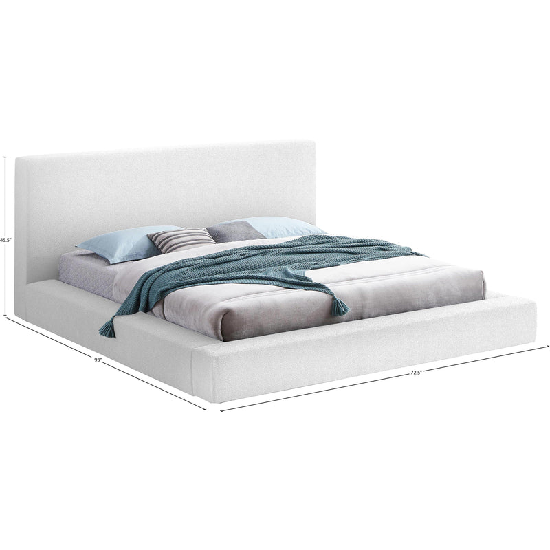 Meridian Terra White Boucle Fabric Full Bed IMAGE 8