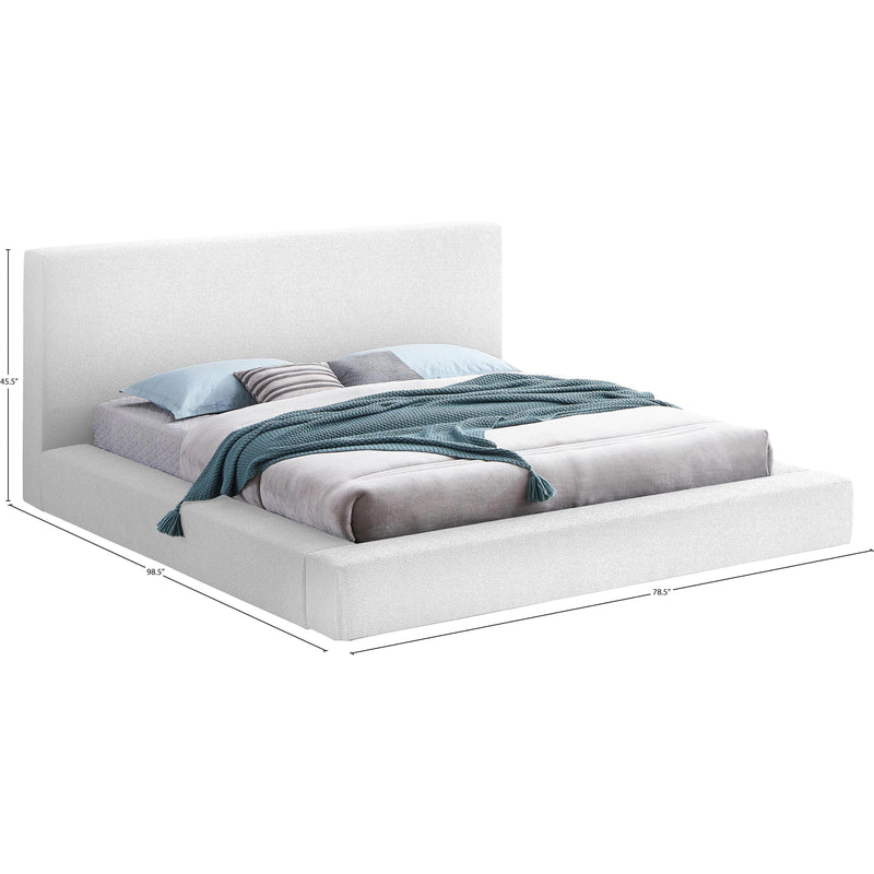Meridian Terra White Boucle Fabric Queen Bed IMAGE 8
