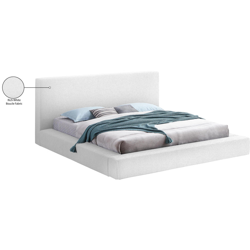 Meridian Terra White Boucle Fabric Queen Bed IMAGE 9