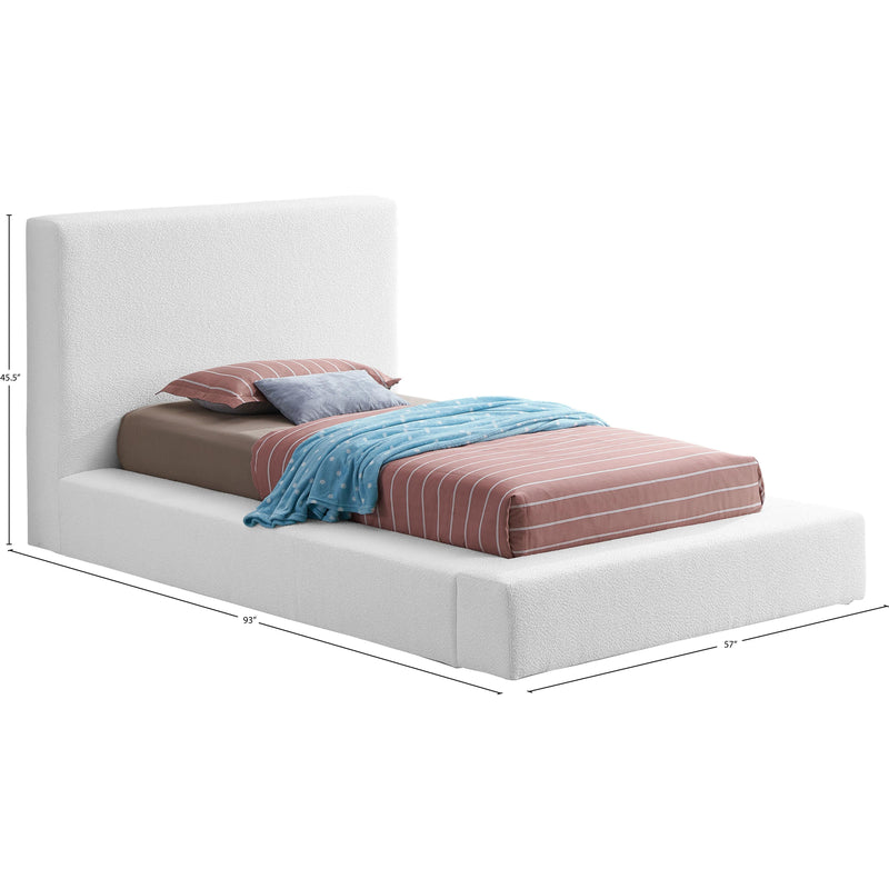 Meridian Terra White Boucle Fabric Twin Bed IMAGE 8