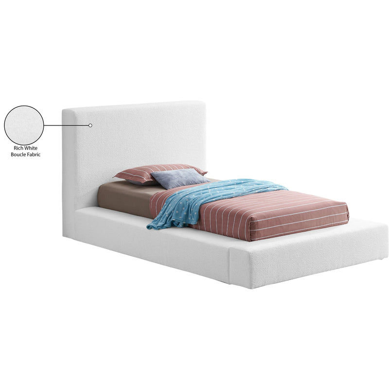 Meridian Terra White Boucle Fabric Twin Bed IMAGE 9