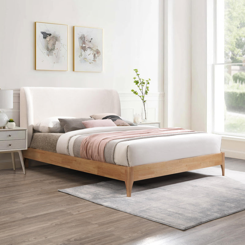 Meridian Ventura Cream Polyester Fabric Full Bed IMAGE 2
