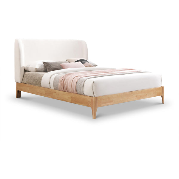 Meridian Ventura Cream Polyester Fabric King Bed IMAGE 1
