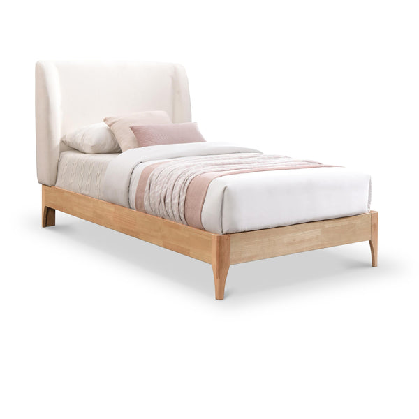 Meridian Ventura Cream Polyester Fabric Twin Bed IMAGE 1