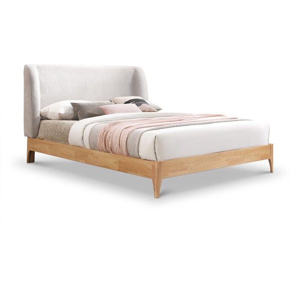 Meridian Ventura Grey Polyester Fabric Queen Bed IMAGE 1