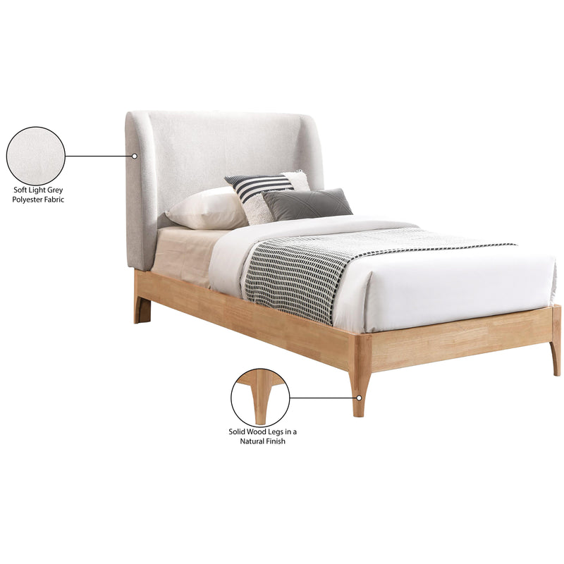 Meridian Ventura Grey Polyester Fabric Twin Bed IMAGE 7