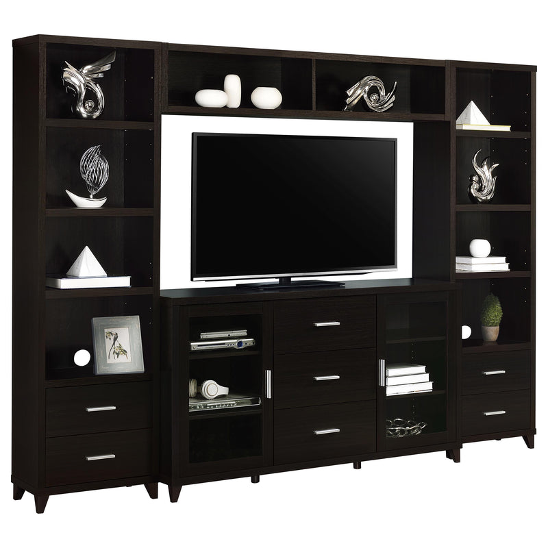 Coaster Furniture Lewes 700881-S4 4 pc Entertainment Center - Cappuccino IMAGE 2