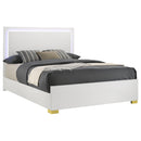  Coaster Furniture Marceline 222931KE Wood Eastern King LED Panel Bed - White IMAGE 1