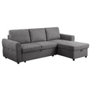  Coaster Furniture Samantha 511088 Upholstered Storage Sleeper Sectional Sofa - Grey IMAGE 1