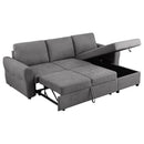  Coaster Furniture Samantha 511088 Upholstered Storage Sleeper Sectional Sofa - Grey IMAGE 3