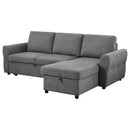  Coaster Furniture Samantha 511088 Upholstered Storage Sleeper Sectional Sofa - Grey IMAGE 6