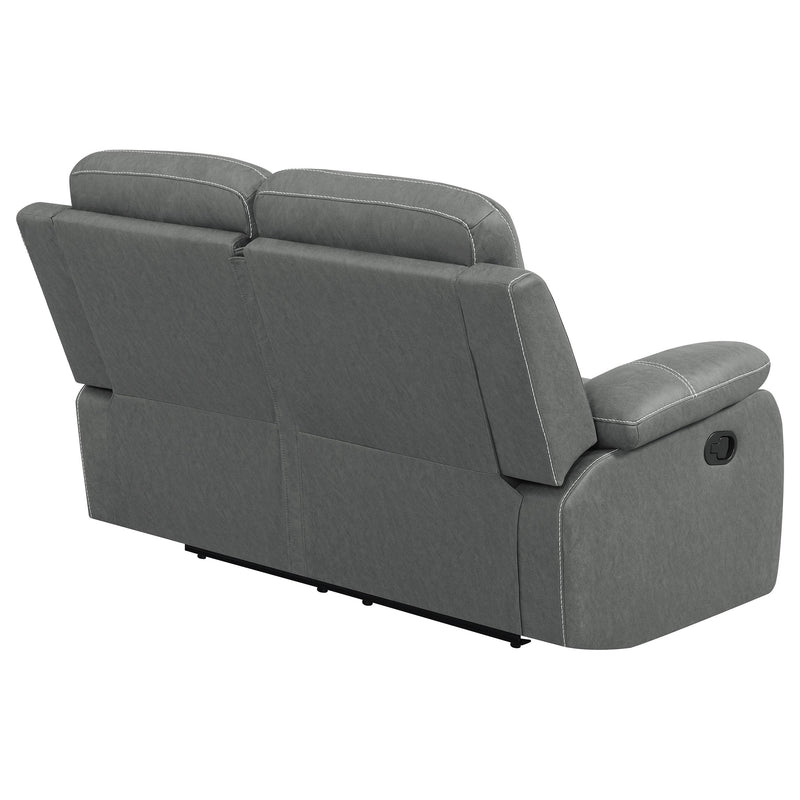 Coaster Furniture Nova 602532 Upholstered Padded Arm Reclining Loveseat - Dark Grey IMAGE 9
