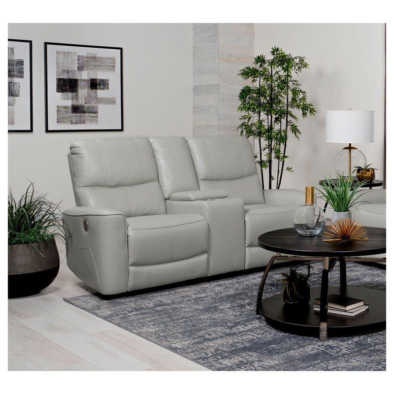 Coaster Furniture Greenfield Power Reclining Leather Match Loveseat 610262P IMAGE 2