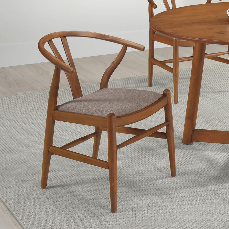  Coaster Furniture Dinah 108472 Wood Wishbone Dining Side Chair - Walnut IMAGE 2