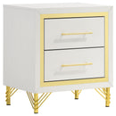  Coaster Furniture Lucia 224732 2-Drawer Nightstand Bedside Table - White IMAGE 1