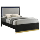  Coaster Furniture Caraway 224781Q Wood Queen LED Panel Bed - Black IMAGE 4