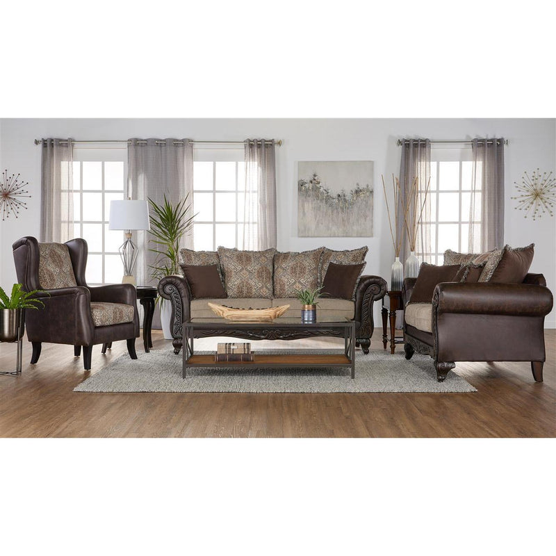  Coaster Furniture Elmbrook 508571 Upholstered Rolled Arm Sofa - Brown IMAGE 2