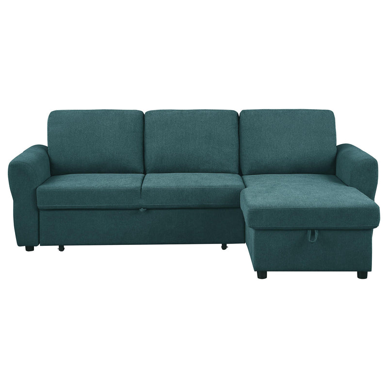  Coaster Furniture Samantha 511087 Upholstered Storage Sleeper Sectional Sofa - Teal IMAGE 6