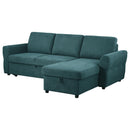  Coaster Furniture Samantha 511087 Upholstered Storage Sleeper Sectional Sofa - Teal IMAGE 7