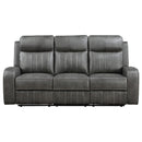  Coaster Furniture Raelynn 603191 Upholstered Track Arm Motion Sofa - Grey IMAGE 4