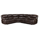  Coaster Furniture Sycamore 610190P Upholstered Power Reclining Sectional Sofa - Brown IMAGE 1