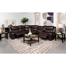  Coaster Furniture Sycamore 610190P Upholstered Power Reclining Sectional Sofa - Brown IMAGE 3