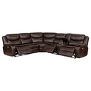  Coaster Furniture Sycamore 610190P Upholstered Power Reclining Sectional Sofa - Brown IMAGE 5