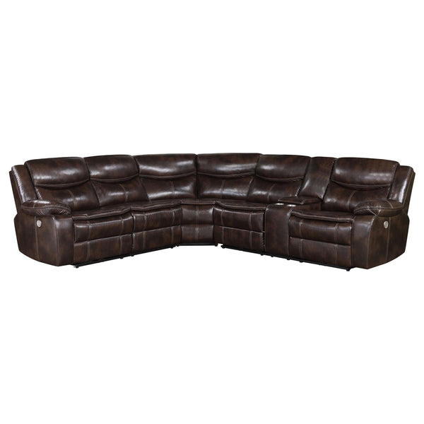Coaster Furniture Sycamore Power Reclining Leatherette Sectional 610200P IMAGE 1