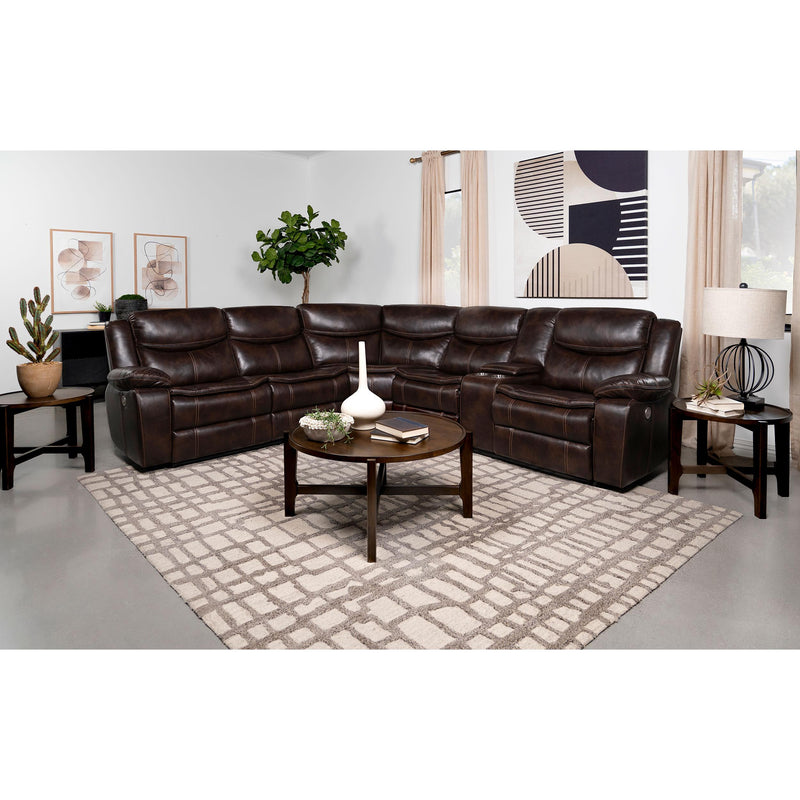 Coaster Furniture Sycamore Power Reclining Leatherette Sectional 610200P IMAGE 2