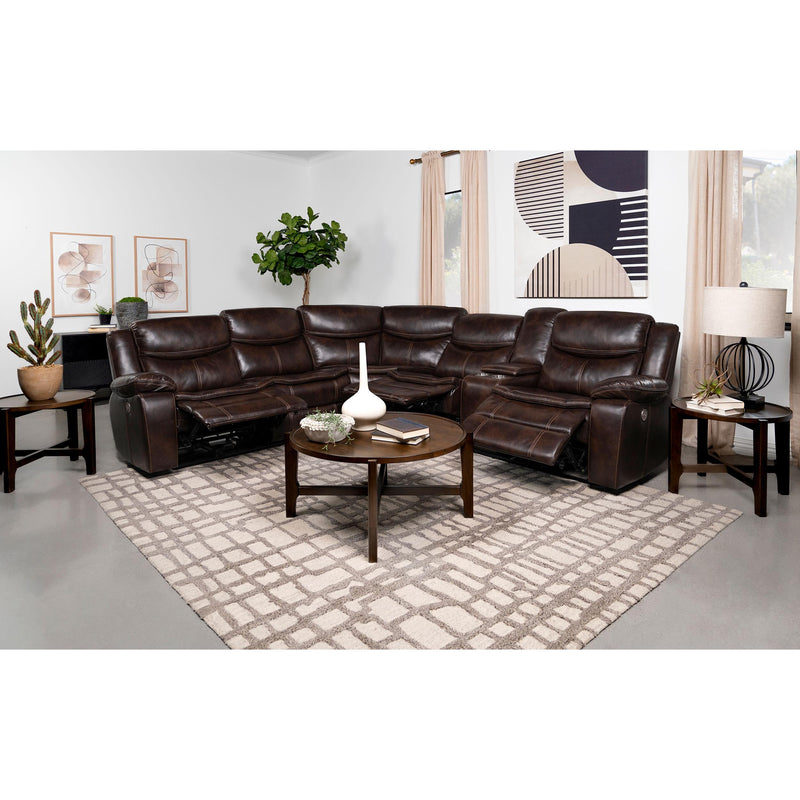 Coaster Furniture Sycamore Power Reclining Leatherette Sectional 610200P IMAGE 3