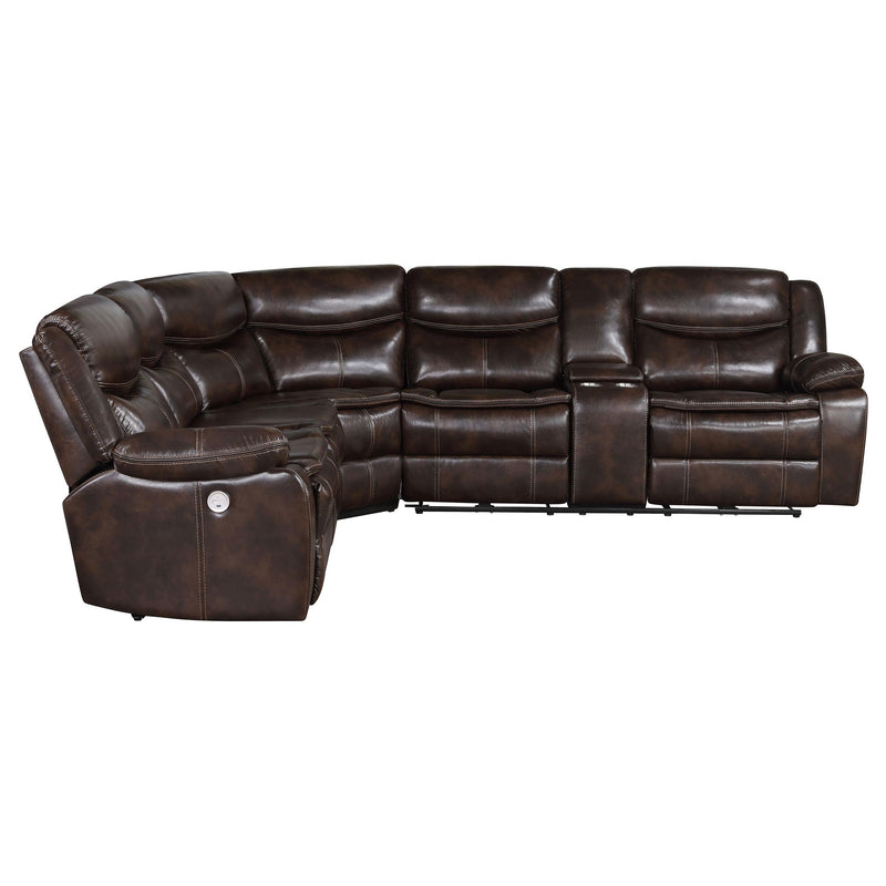 Coaster Furniture Sycamore Power Reclining Leatherette Sectional 610200P IMAGE 4