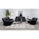  Coaster Furniture Camila 610245 Upholstered Motion Reclining Loveseat - Black IMAGE 9