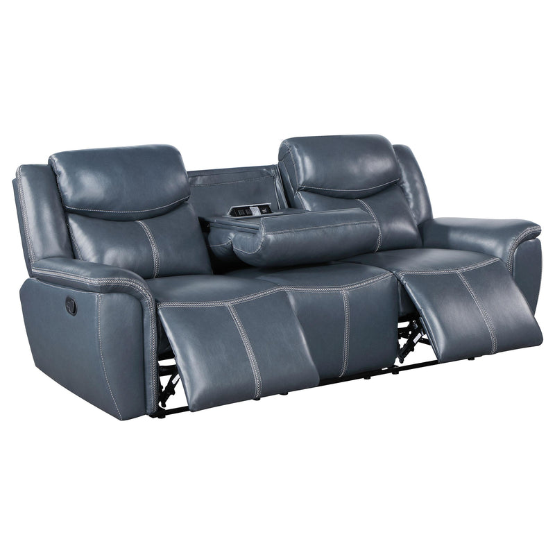 Coaster Furniture Sloane Reclining Leather Look Sofa 610271 IMAGE 3
