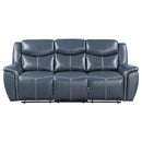  Coaster Furniture Sloane 610271 Upholstered Padded Arm Reclining Sofa - Blue IMAGE 4