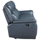  Coaster Furniture Sloane 610271 Upholstered Padded Arm Reclining Sofa - Blue IMAGE 6