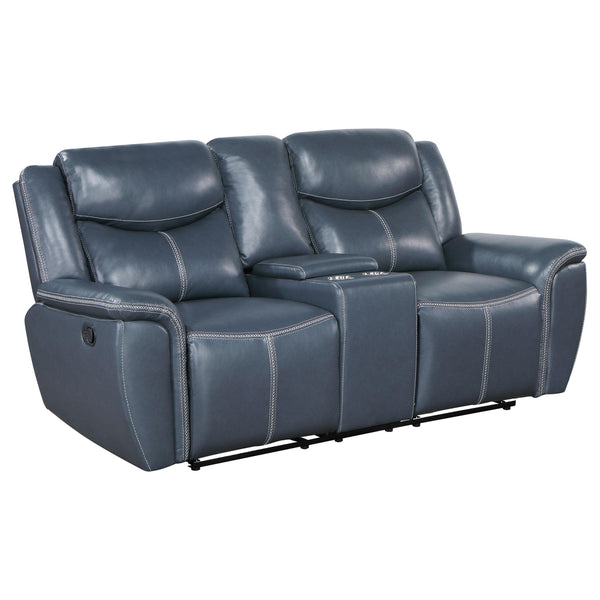 Coaster Furniture Sloane Reclining Leather Look Loveseat 610272 IMAGE 1